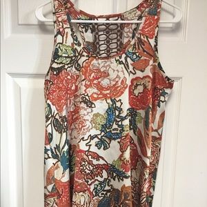 Lilly White Floral Racer Back Tunic